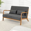 Leisure Chair With Solid Wood Armrest And Feet, Mid-Century Modern Accent Sofa, 2 Seat Leisure Chair With Solid Wood Armrest And Feet, Mid-Century Modern Accent Sofa, 2 Seat