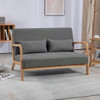 Leisure Chair With Solid Wood Armrest And Feet, Mid-Century Modern Accent Sofa, 2 Seat Leisure Chair With Solid Wood Armrest And Feet, Mid-Century Modern Accent Sofa, 2 Seat