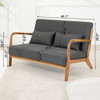 Leisure Chair With Solid Wood Armrest And Feet, Mid-Century Modern Accent Sofa, 2 Seat Leisure Chair With Solid Wood Armrest And Feet, Mid-Century Modern Accent Sofa, 2 Seat