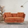 Loveseat Sofa, Upholstered Couch With Metal Legs