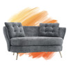 Loveseat Sofa, Upholstered Couch With Metal Legs