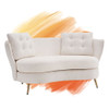 Loveseat Sofa, Upholstered Couch With Metal Legs