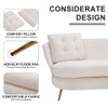 Loveseat Sofa, Upholstered Couch With Metal Legs