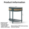 Boho Rattan Semi Circle End Table With Sliding Rattan Door, Storage And Bottom Shelf