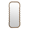 Oversized Wooden Floor Mirror With Unique Frame - Brown