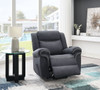 Domana - Polished Microfiber Power Nirion Recliner With Lift Heating Massage Chair - Dark Blue
