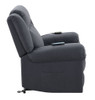 Domana - Polished Microfiber Power Nirion Recliner With Lift Heating Massage Chair - Dark Blue