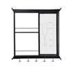 Floating Wine Bar Shelf With Glass Holder And Display Shelves - Black