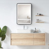24X30" Led Black Framed Wall Mount Medicine Cabinet With Mirror Anti - Fog Function 3 Colors With Light - Black