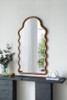 Wood Mirror With Unique Frame - Brown