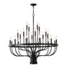 24 Light Chandelier Industrial Iron Candle Chandelier Modern Suspended Farmhouse Chandeliers Pendant Light Fixtures For Dining Room Bedroom Living Room Kitchen Island Foyer E12 Bulb (No Include) - Black