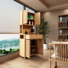 Rustic Cottage Style Double Door Bamboo Storage Cabinet With High Capacity For Main Living Spaces - Natural