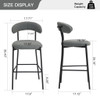 Counter Height Bar Stools With Powder Coating Base And Footrest