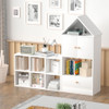 Versatile Children's Bookshelf With House Shaped Design, Multi Functional Storage