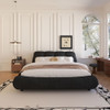 Luxury Upholstered Platform Bed With Oversized Padded Backrest And Solid Wood Frame Luxury Upholstered Platform Bed With Oversized Padded Backrest And Solid Wood Frame