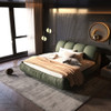 Luxury Upholstered Platform Bed With Oversized Padded Backrest And Solid Wood Frame Luxury Upholstered Platform Bed With Oversized Padded Backrest And Solid Wood Frame