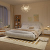 Luxury Upholstered Platform Bed With Oversized Padded Backrest And Solid Wood Frame Luxury Upholstered Platform Bed With Oversized Padded Backrest And Solid Wood Frame