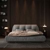 Luxury Upholstered Platform Bed With Oversized Padded Backrest And Solid Wood Frame Luxury Upholstered Platform Bed With Oversized Padded Backrest And Solid Wood Frame