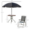 Outsunny - Patio Dining Set With Table Umbrella, Folding Chairs And Dining Table, Outdoor Patio Furniture Set
