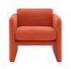 Arm Chair With Waved Arms, Metal Decoration On Both Side Arms