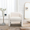 Arm Chair With Waved Arms, Metal Decoration On Both Side Arms