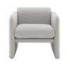 Arm Chair With Waved Arms, Metal Decoration On Both Side Arms