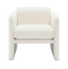 Arm Chair With Waved Arms, Metal Decoration On Both Side Arms