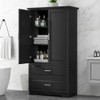 Tall Bathroom Storage Cabinet, Cabinet With 2 Doors And Drawers, Adjustable Shelf Tall Bathroom Storage Cabinet, Cabinet With 2 Doors And Drawers, Adjustable Shelf