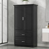Tall Bathroom Storage Cabinet, Cabinet With 2 Doors And Drawers, Adjustable Shelf Tall Bathroom Storage Cabinet, Cabinet With 2 Doors And Drawers, Adjustable Shelf