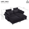 Modern Corduroy Deep Seat Sectional Sofa With Ottoman