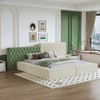 Modern Upholstered Platform Bed With Storage Space, Sturdy And Stable Solid Wood Frame