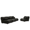 Modern L-Shaped Modular Sofa Set High Comfort Chenille Fabric