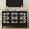 Modern Mirrored TV Stand, 3 Adjustable Shelves For Living Room