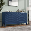 Elegant Sideboard With Sophisticated Wavy Pattern Doors And Arched Groove Design, Adjustable 4 Door Layout