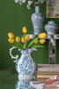 Round Table With Elegant Foral Design And Mirrored