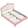 Upholstered Princess Platform Bed With Crown Headboard Upholstered Princess Platform Bed With Crown Headboard