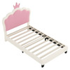 Upholstered Princess Platform Bed With Crown Headboard Upholstered Princess Platform Bed With Crown Headboard