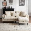 3 Seat L-Shaped Chenille Sofa With Removable And Storage Ottoman, Side Storage, And USB / C - Type Charging Ports Sofa For Living Room
