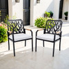 Outdoor Patio Stationary Dining Chairs With Outdoor Grade Sunbrella Cushions, Branch Like Backrest (Set of 2) - Bourbon Brown