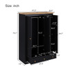Modern 3 Doors Armoire Wardrobe Closet With 2 Drawers, Tall Wardrobe Cabinet With Hanging Rail And Shelve For Bedroom - Natural / Black