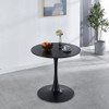 31.5" Tulip Table Mid-Century Dining Table For 2-4 People With Round MDF Table Top, Pedestal Dining Table, End Table Leisure Coffee Table - Black 31.5" Tulip Table Mid-Century Dining Table For 2-4 People With Round MDF Table Top, Pedestal Dining Table, End Table Leisure Coffee Table - Black