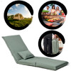 Foldable Portable Camping Chair With Carry Bag 14 Position Adjustable Recliner For Adults Cotton & Metal Frame For Outdoor Travel, Picnic, Or BBQ - Light Green