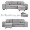 Pull Out Sleeper Sofa Reversible L-Shape 3 Seat Sectional Couch With Storage Chaise And 2 Stools For Living Room Furniture Set - Gray Pull Out Sleeper Sofa Reversible L-Shape 3 Seat Sectional Couch With Storage Chaise And 2 Stools For Living Room Furniture Set - Gray