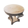 Curved Legs Farmhouse Style Small Size Round Dining Table End Table Side Table Coffee Table For Dinette, Kitchen, Dining Room Or Living Room - Natural Wood Grain Distressed Curved Legs Farmhouse Style Small Size Round Dining Table End Table Side Table Coffee Table For Dinette, Kitchen, Dining Room Or Living Room - Natural Wood Grain Distressed