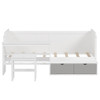 Daybed With Storage Shelves And Lockers, Multi Functional Bed With Study Desk And Matching Stool Daybed With Storage Shelves And Lockers, Multi Functional Bed With Study Desk And Matching Stool