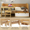 Daybed With Storage Shelves And Lockers, Multi Functional Bed With Study Desk And Matching Stool