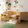 Daybed With Storage Shelves And Lockers, Multi Functional Bed With Study Desk And Matching Stool Daybed With Storage Shelves And Lockers, Multi Functional Bed With Study Desk And Matching Stool