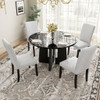 5 Piece Round Dining Table Set, Modern Dining Table And 4 Upholstered Chairs For Dining Room 5 Piece Round Dining Table Set, Modern Dining Table And 4 Upholstered Chairs For Dining Room