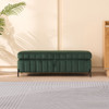 Wide Upholstered Velvet Storage Soft Bench Ottoman With Metal Legs