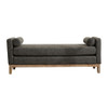 Elegant Upholstered Bench Daybed Ottoman With Bolster Pillows